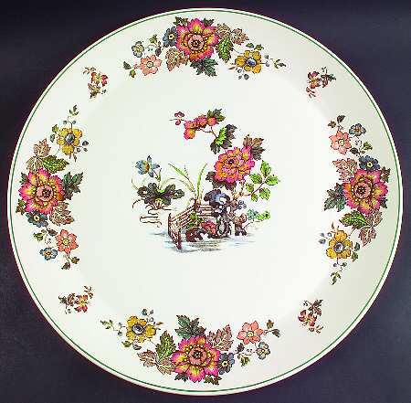 Eastern Flowers 16" Round Torte Plate