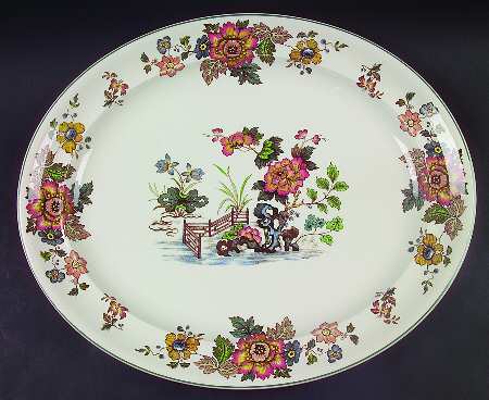 Eastern Flowers 16" Oval Serving Platter
