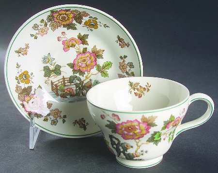 Eastern Flowers Footed Cup & Saucer Set
