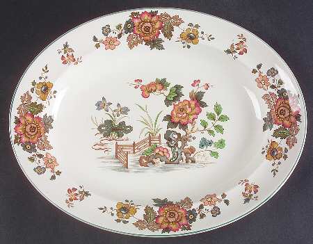Eastern Flowers 13" Oval Serving Platter