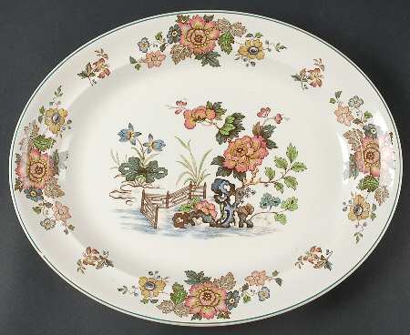 Eastern Flowers 14" Oval Serving Platter