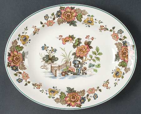 Eastern Flowers 10" Oval Serving Platter