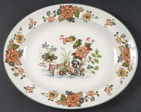 Eastern Flowers 12" Oval Serving Platter