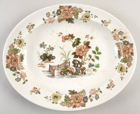 Eastern Flowers 13" Oval Serving Platter