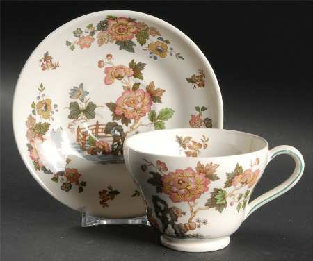 Eastern Flowers Footed Cup & Saucer Set