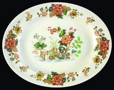 Eastern Flowers 12" Oval Serving Platter