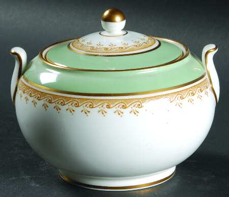 Eccles Bead Celadon 146 Shape Sugar Bowl & Lid