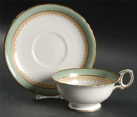 Eccles Bead Celadon Footed Cup & Saucer Set
