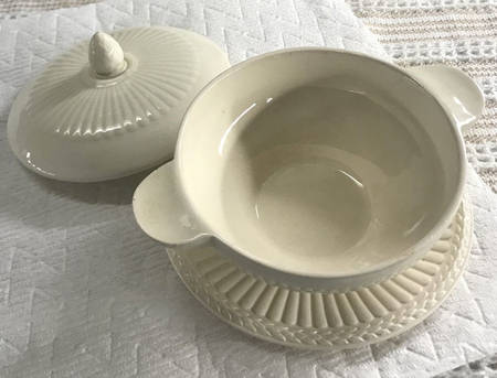 Edme Cream Soup Bowl & Saucer Set with Lid