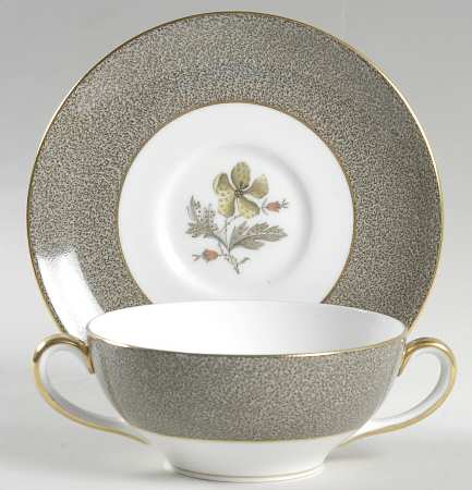 Elaine Flat Cream Soup Bowl & Saucer Set