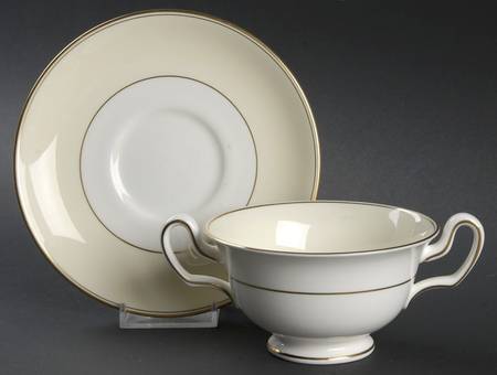 Essex Footed Cream Soup Bowl & Saucer Set