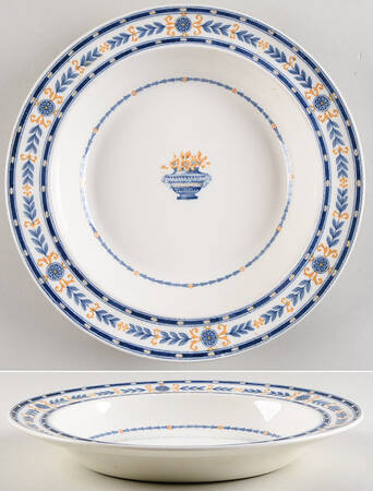 The Etruria (Blue Laurel) Large Rim Soup Bowl