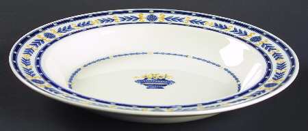 The Etruria (Blue Laurel) Large Rim Soup Bowl