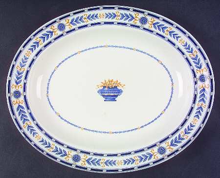 The Etruria (Blue Laurel) 12" Oval Serving Platter