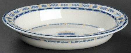 The Etruria (Blue Laurel) 8" Oval Vegetable Bowl