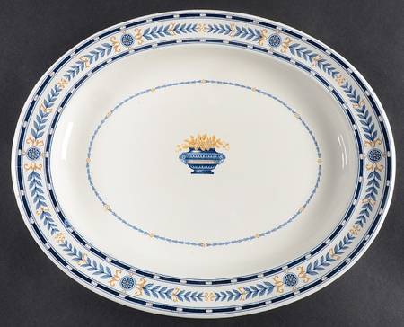 The Etruria (Blue Laurel) 14" Oval Serving Platter