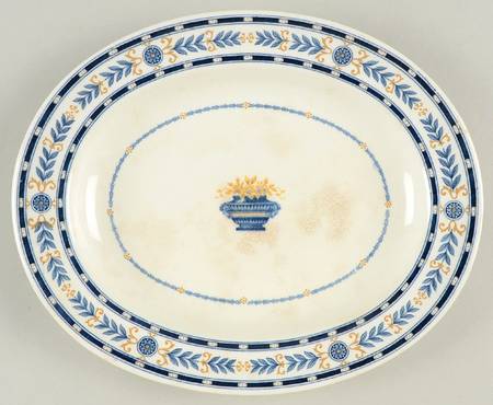 The Etruria (Blue Laurel) 10" Oval Serving Platter