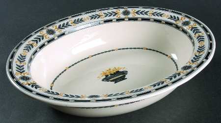 The Etruria (Black Laurel) 10" Oval Vegetable Bowl