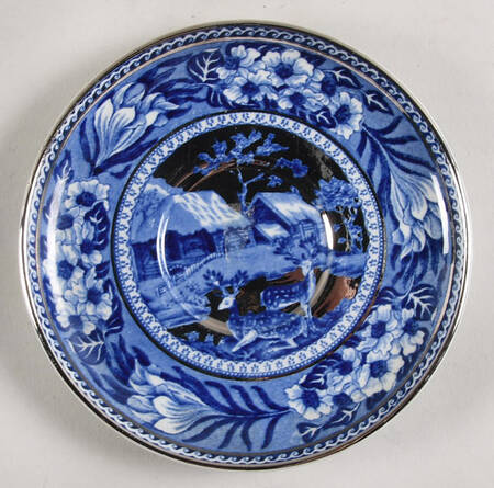 Fallow Deer Blue (Platinum Trim) Saucer for Demitasse Cup