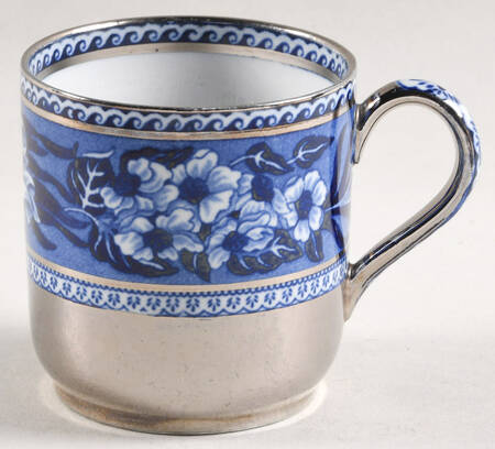 Fallow Deer Blue (Platinum Trim) Flat Demitasse Cup