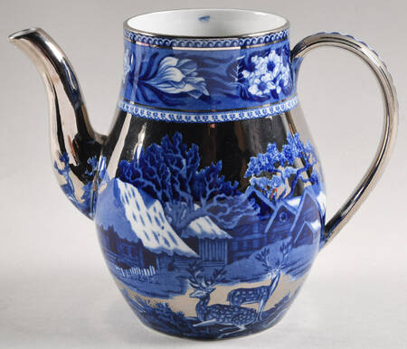 Fallow Deer Blue (Platinum Trim) Small Coffee Pot No Lid
