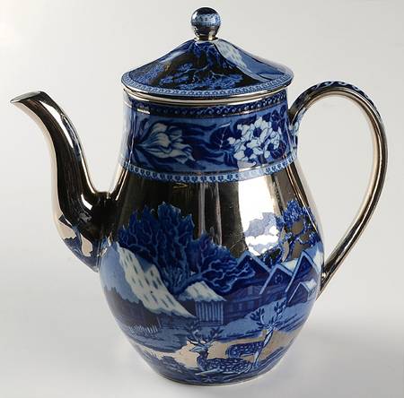 Fallow Deer Blue (Platinum Trim) Small Coffee Pot & Lid