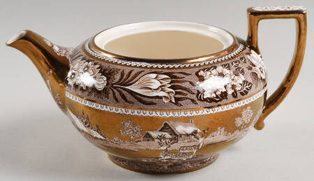 Fallow Deer Brown (Gold Trim) Teapot No Lid