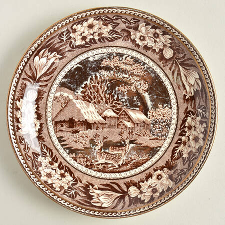 Fallow Deer Brown (Gold Trim) Saucer for Cream Soup Bowl