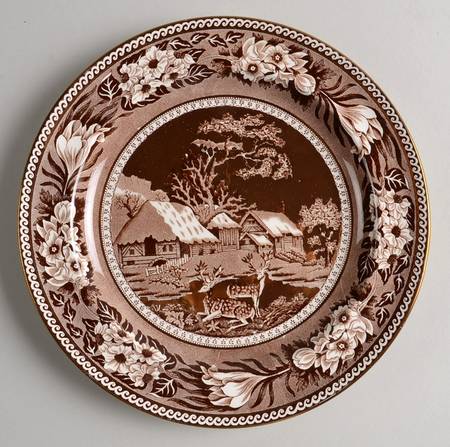 Fallow Deer Brown (Gold Trim) Salad Plate