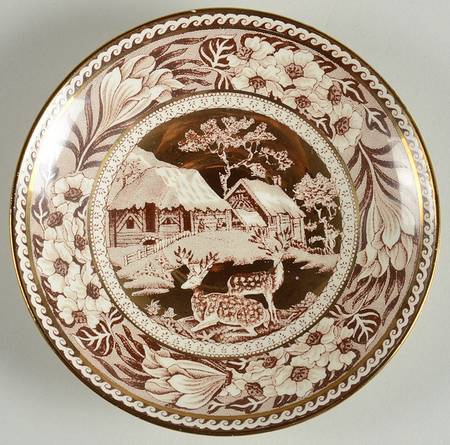Fallow Deer Brown (Gold Trim) Saucer for Demitasse Cup