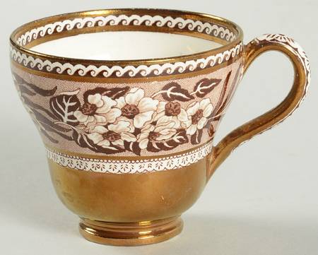 Fallow Deer Brown (Gold Trim) Footed Demitasse Cup