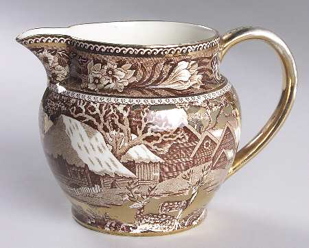 Fallow Deer Brown (Gold Trim) 20 Oz Pitcher