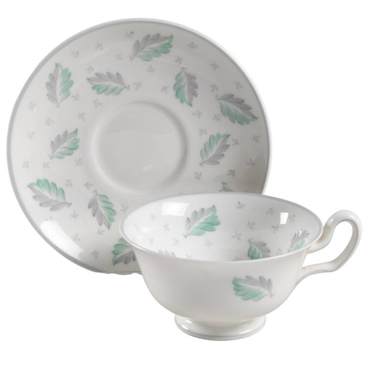 Falling Leaves Footed Cup & Saucer Set