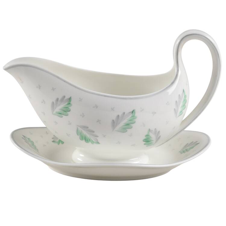 Falling Leaves Gravy Boat with Attached Underplate