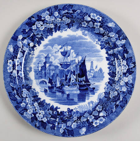 Ferrara Blue (No Trim) 12" Chop Plate (Round Platter)