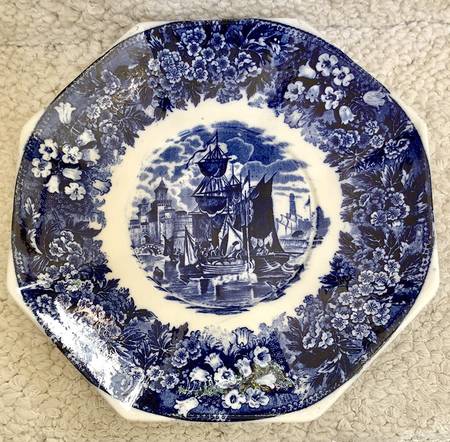 Ferrara Blue (No Trim) Octagonal Cake Plate