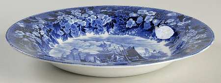 Ferrara Blue (No Trim) Large Rim Soup Bowl