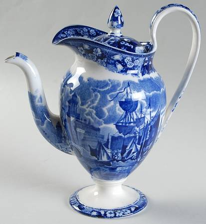 Ferrara Blue (No Trim) Mini Coffee Pot & Lid