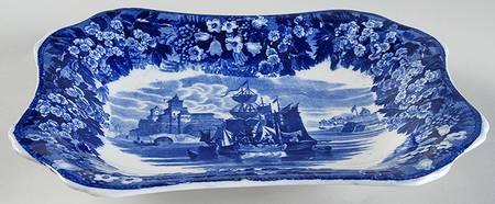 Ferrara Blue (No Trim) 9" Rectangular Serving Platter