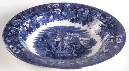 Ferrara Blue (No Trim) Rim Fruit/Dessert (Sauce) Bowl