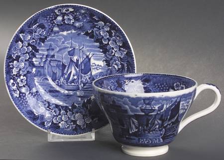 Ferrara Blue (No Trim) Footed Cup & Saucer Set