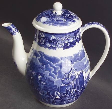 Ferrara Blue (No Trim) Coffee Pot & Lid