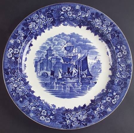 Ferrara Blue (No Trim) 14" Chop Plate (Round Platter)