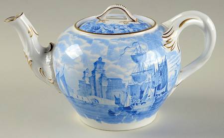 Ferrara Blue (Gold Trim) Teapot & Lid