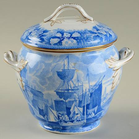 Ferrara Blue (Gold Trim) Sugar Bowl & Lid