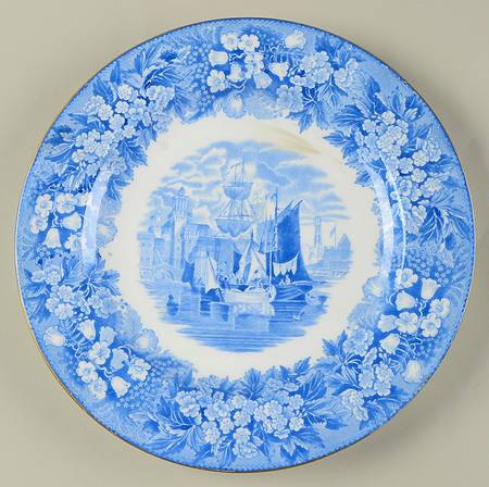 Ferrara Blue (Gold Trim) Luncheon Plate