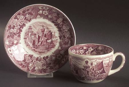 Ferrara Plum (No Trim) Flat Cup & Saucer Set