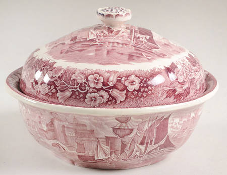 Ferrara Plum (No Trim) Round Covered Butter with Strainer