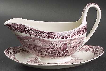 Ferrara Plum (No Trim) Gravy Boat & Underplate
