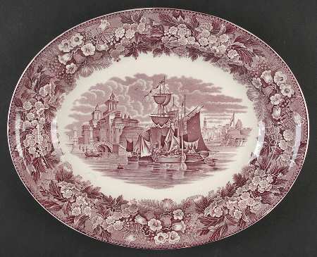 Ferrara Plum (No Trim) 12" Oval Serving Platter